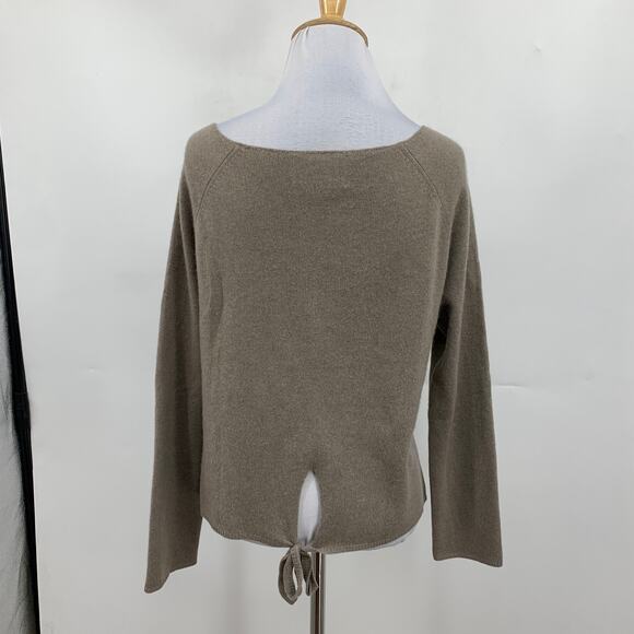 Zadig & Voltaire Sweater Women S/M Zinc Cashmere Knit Long Sleeve Back Tie *READ - Picture 5 of 11